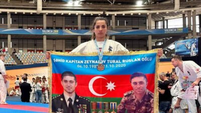 Vatanseverlik Savaşı şehidinin kız kardeşi Avrupa üçüncüsü oldu