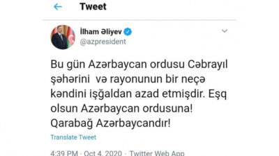 2020-ci il sentyabrın 27-də Ermənistan