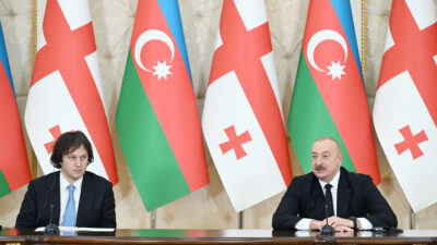 Prezident İlham Əliyev və Baş nazir İrakli Kobaxidze mətbuata bəyanatlarla çıxış ediblər