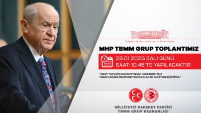 MHP TBMM Grup Toplantımız #28Ocak2025 Salı günü (Yarın) Saat:10.45’te yapılacaktır.