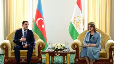 Mədəniyyət naziri Adil Kərimli Düşənbədə tacik həmkarı ilə görüşüb