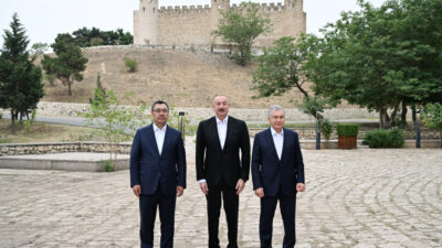 Azərbaycan, Özbəkistan və Qırğızıstan prezidentləri Ağdamda Şahbulaq qalasında olublar